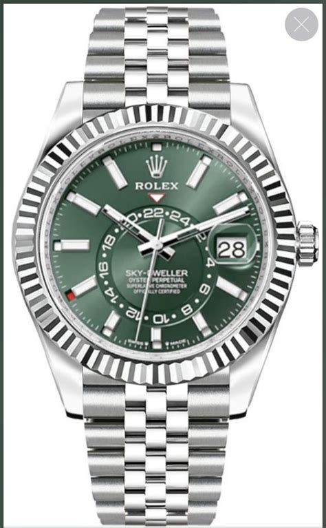 rolex sky-dweller verde|rolex sky dweller 18 ct.